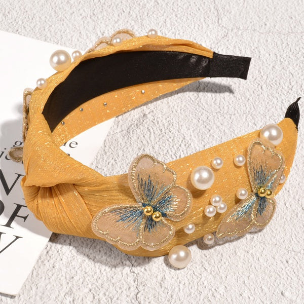Pearl Studded Butterfly Headbands