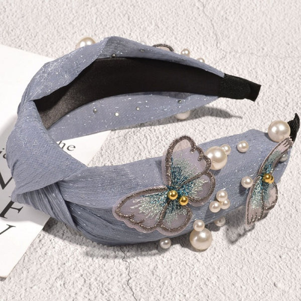 Pearl Studded Butterfly Headbands