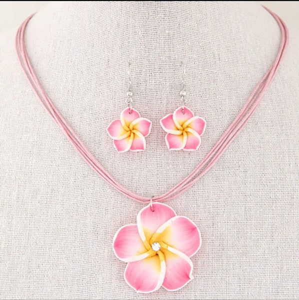 Fluttering Flower Necklace & Earrings